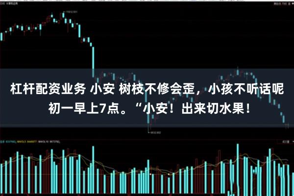 杠杆配资业务 小安 树枝不修会歪，小孩不听话呢 初一早上7点。“小安！出来切水果！